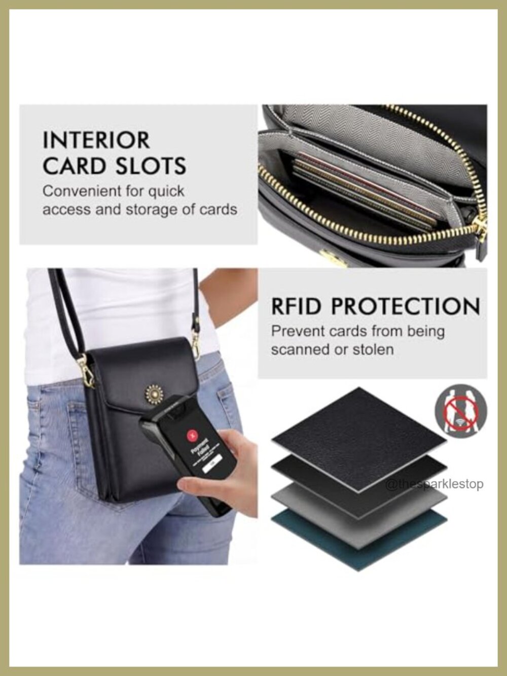 Small Crossbody Bags for Women Travel Cell Phone Purse RFID Wallet with - Picture 2 of 6